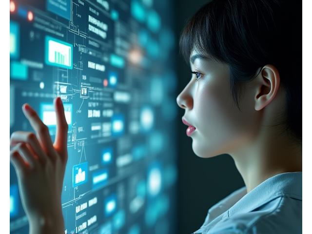 AI가 학생과 튜터를 매칭하는 모습, 데이터 분석 및 알고리즘 시각화